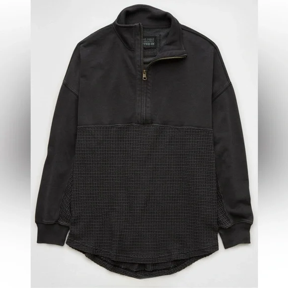 American Eagle Oversized Half-Zipped Sweatshirt - Picture 4 of 6